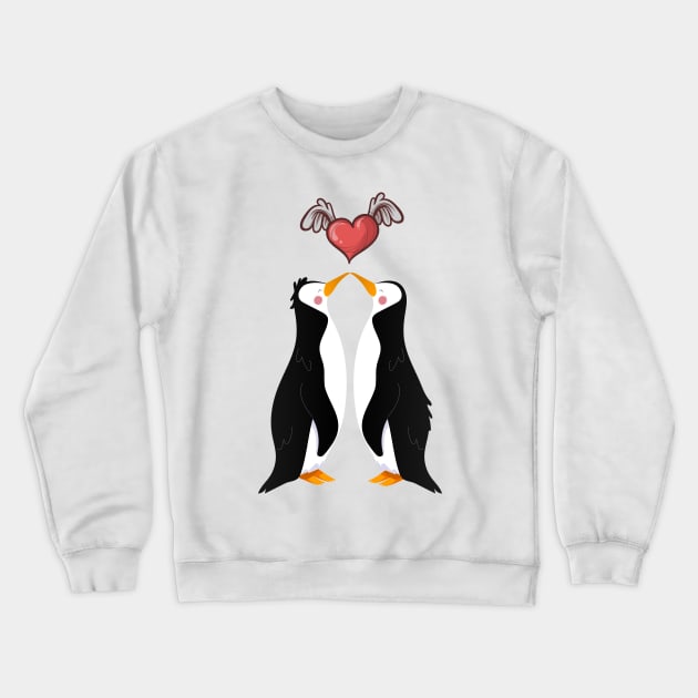 Cute Penguin Valentine Day Crewneck Sweatshirt by prestigeelement